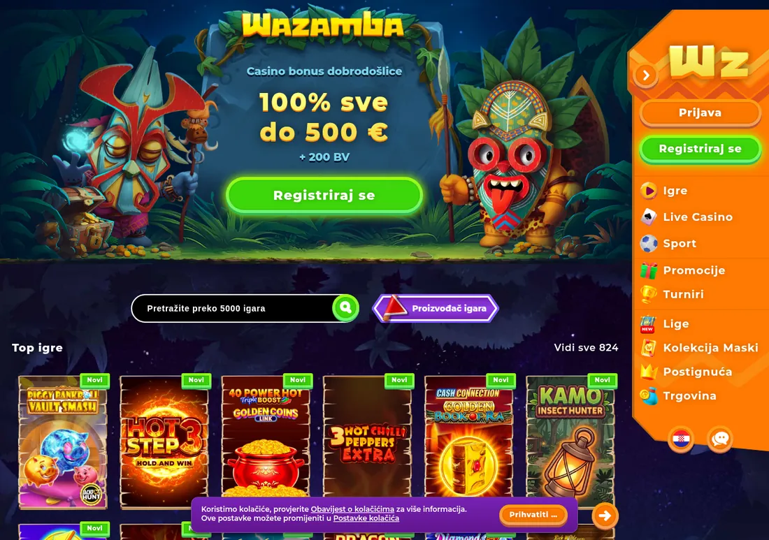 Wazamba: javno dostupno casino predvorje